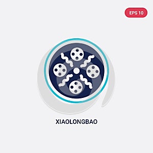 Two color xiaolongbao vector icon from asian concept. isolated blue xiaolongbao vector sign symbol can be use for web, mobile and