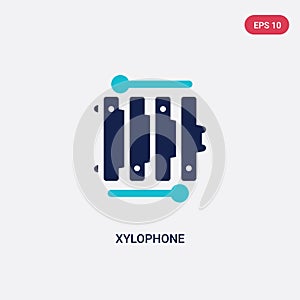 Two color xylophone vector icon from brazilia concept. isolated blue xylophone vector sign symbol can be use for web, mobile and