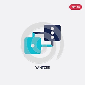 Two color yahtzee vector icon from entertainment concept. isolated blue yahtzee vector sign symbol can be use for web, mobile and