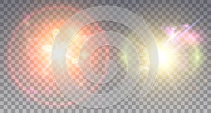 Two colorful lens flare effects