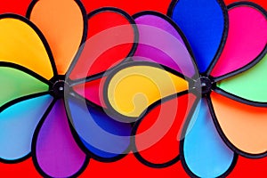 Two colorful pinwheels