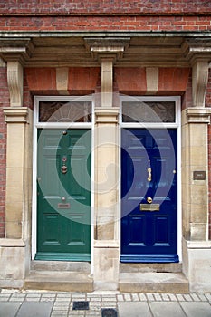Two colour doors,building or home