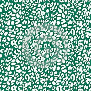 White on green leopard print seamless repeat pattern background
