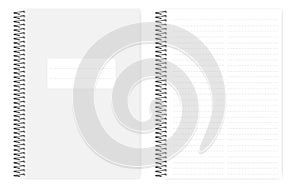 Two column dashed line notebook with side perforation sheets