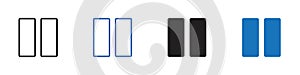 Two columns icon linear graphics set vector in black