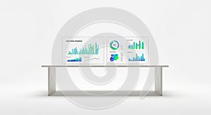 Modern Desk with Candidate Analytics Dashboards