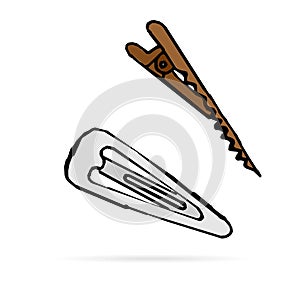 Two connected hair clips