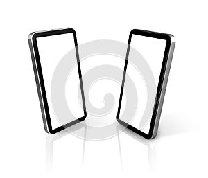 Two connected mobile phones