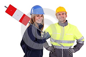 Two construction workers