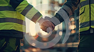 The Construction Workersâ Handshake.AI generated image