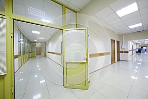 Two corridors with doors to offices