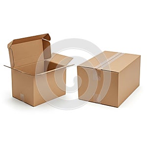 Two corrugated cardboard boxes are displayed