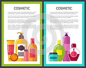 Two Cosmetic Banners Colorful Vector Illustration