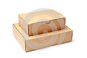 Two craft boxes isolated on white