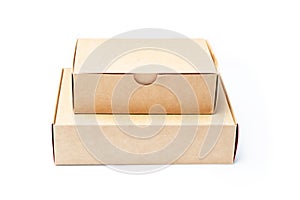 Two craft boxes isolated on white