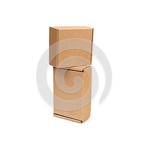 Two craft boxes isolated on white background
