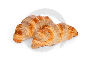 two croissant isolated on white