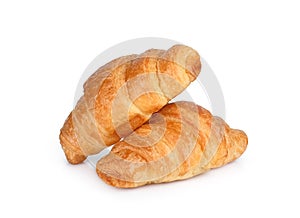 two croissant isolated on white