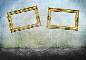 Two crooked golden frames