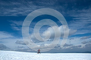 Two cross-country skiers