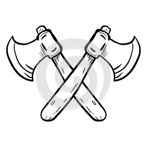 Two crossed axes-Vector drawn