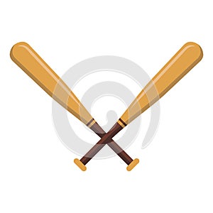 Two crossed baseball bats icon. Vector.