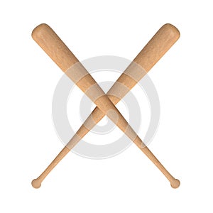 Two crossed baseball bats