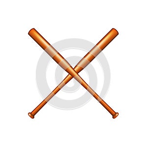 Two crossed baseball bats