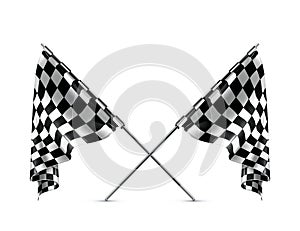 Two crossed checkered flags