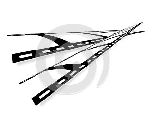 Two crossed filmstrips