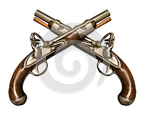 Two Crossed Flintlock Pistols photo