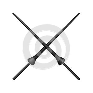 Two crossed lances in black design