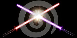 Two crossed light swords.