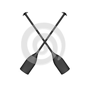 Two crossed paddles in black design photo