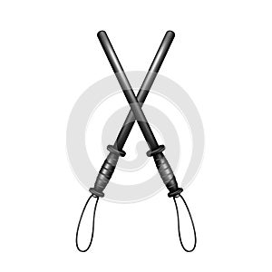 Two crossed police batons