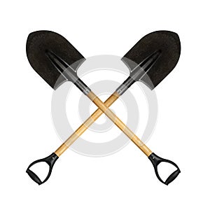 Two crossed shovels