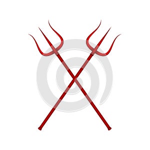 Two crossed tridents