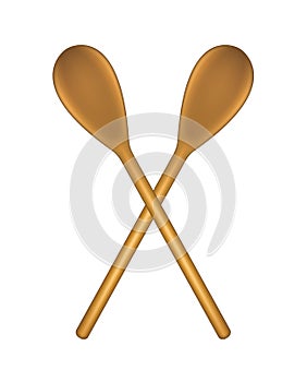 Two crossed wooden spoons photo