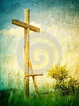 Two crosses - a symbol of following Jesus Christ photo