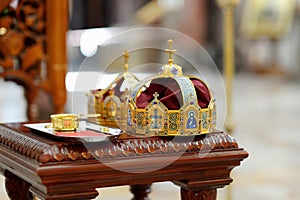 Two crowns as orthodox wedding accessories