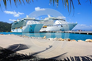 Two cruise liners in the caribbean