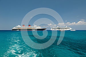 Two cruise ships in harbor