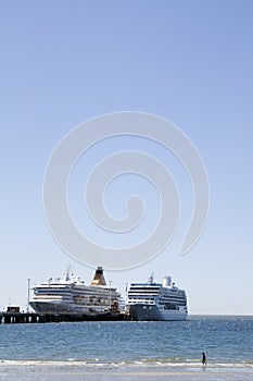 Two cruises docked