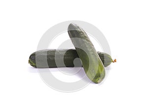 Two cucumber on white background
