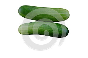 Two cucumbers isolated from a white background