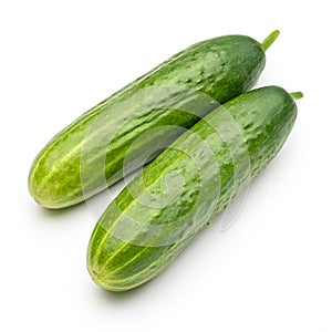 Two Cucumbers Isolated on White Background photo