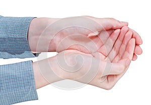 Two cupped palm - hand gesture