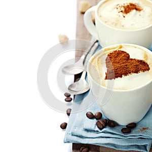 Two cups cappuccino