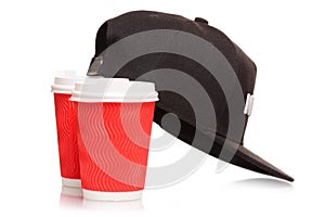 Two cups of coffee cap