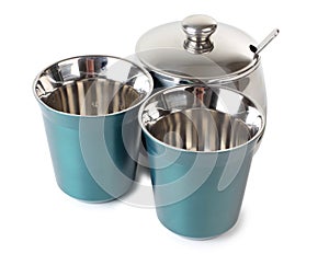 Two cups and sugarbowl